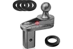 TOWGUARD GNXA4085 4" Offset Ball - for Gooseneck Trailer Hitches, Heavy Duty Extender, 20000 lbs GTW/5000 lbs VTW, 2-5/16" Diameter, with 4 Polyurethane washers, Volcano Pattern