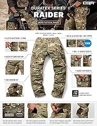 CQR Men's Tactical Pants, Water Resistant Ripstop