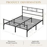 Yaheetech 5ft King Metal Bed Frame with Headboard Footboard Black view 9