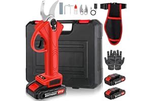 BEYN Electric Pruning Shears Cordless, Branch Cutter, Trimming Scissors Battery Power, 30mm (1.2 Inch) Cutting Diameter, SK5 Blade Tree Trimmer, 2 Rechargeable 2ah Lithium Batteries