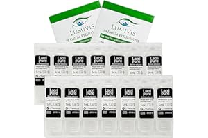 LUMIVIS Menicon LacriPure Rinsing & Insertion Saline 14 Vials for Rigid Gas Permeable Contact Lenses - Bundle with 2X Tea Tree Oil Eyelid Eyelash Wipes