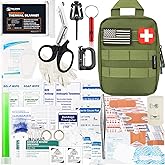 FalconTac 200 Pieces First Aid Kit IFAK Survival Kit Molle System Compatible Pouch, Emergency Kit Gift for Men, Dad, Husband, for Outdoor, Camping, Hunting, Hiking, Home, Earthquake, Disasters