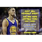 Stephen Curry Poster Quote Cool Golden State Warriors Steph Curry Quotes Posters Basketball Sports Décor Coaching Wall Art Growth Mindset Teacher Educational Teaching Learning Mindsets Quotes P058