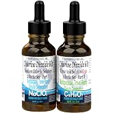 Ultra Pure Chlorine Dioxide Kit Citric Acid Glass 1oz | Prepare fresh chlorine dioxide drops; amber bottles, IsoDrop dispensers and separate components, 600 drops per 1 fl oz bottle