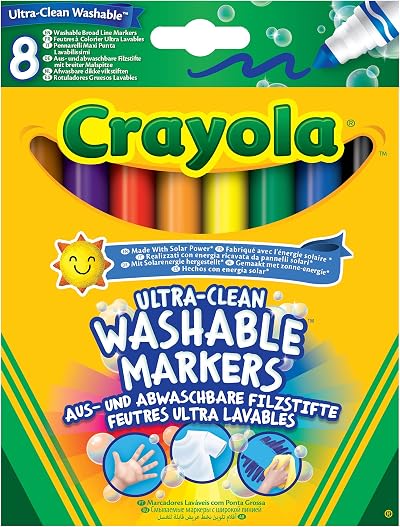 Crayola Ultra-Clean Washable Markers Assorted Colours Pack of 8