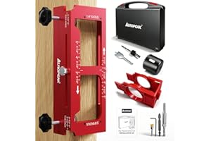 Door Hinge Jig and Door Lock Installation Kit, Aluminum Alloy Hinge Router Template for Hinge Mortising from 2.5" to 5" & Typ