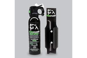 Griz Guard bear spray featuring a UDAP Griz Guard hip holster