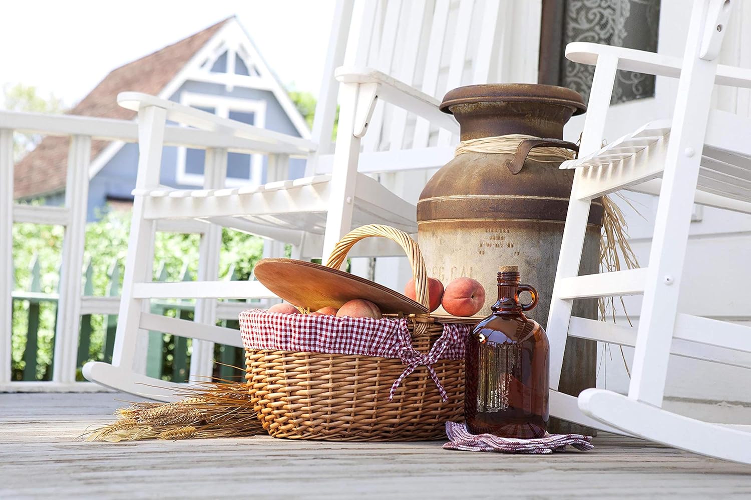 Picnic Time Country Picnic Basket with Liner, Red/White Gingham: Garden & Outdoor