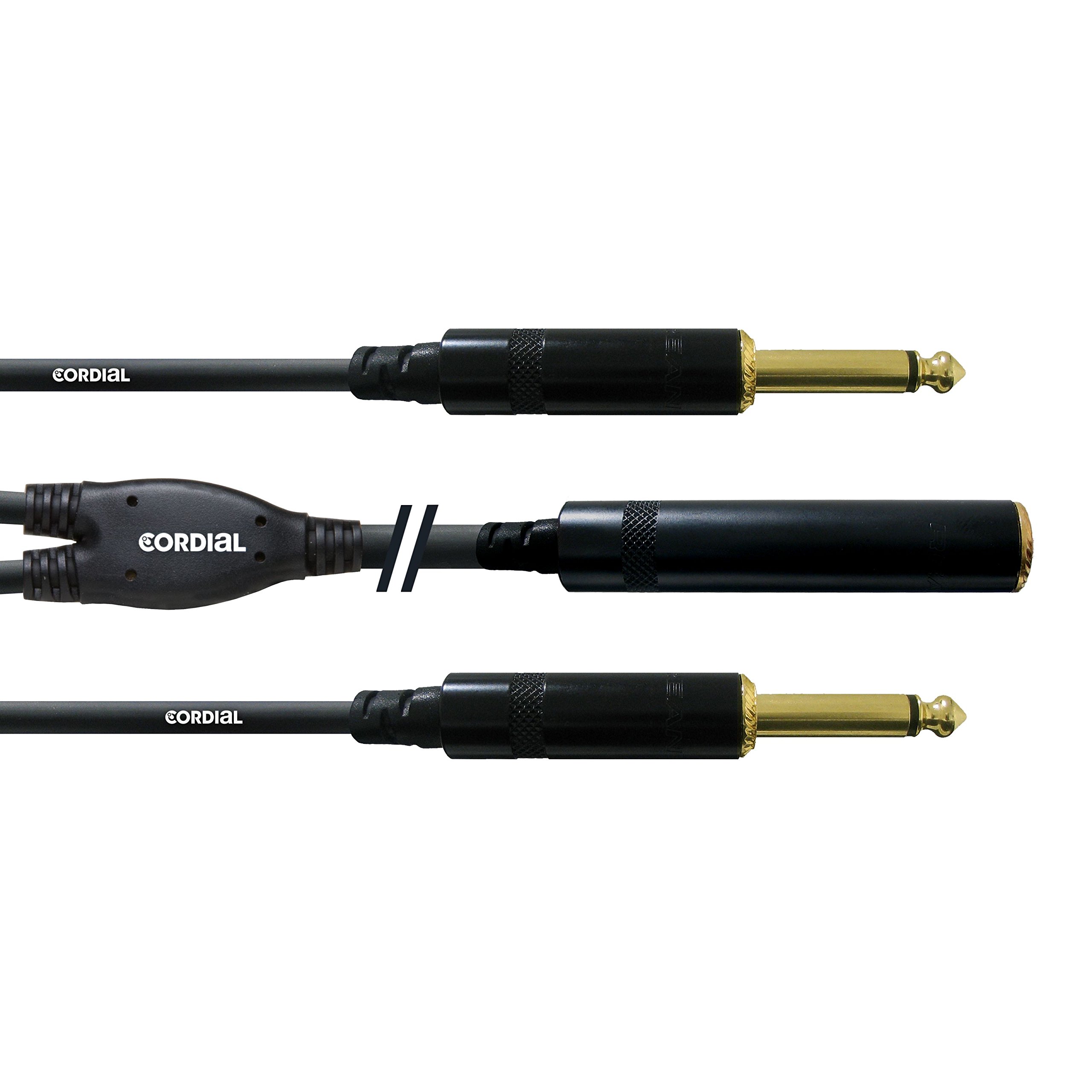 Cordial CFY 0,3 GPP Y Adaptor Cable (Gold Audio Female 6.3mm to 2x Gold Audio Lacks 6.3mm) Length 0.3m