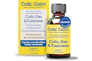 Colic Calm Infant Gripe Water for Colic, Helps Fussiness, Upset Stomach, and Baby Gas Relief, 2 fl oz (Pack of 1)