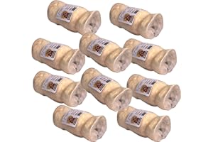 Barking Buddha Original Beef Cheek Rolls | Super Thick | All Natural Rawhide Alternative No Hide Premium Dog Chew Sticks | Natural Beef | Small 5-6 Inch (10 Pack)