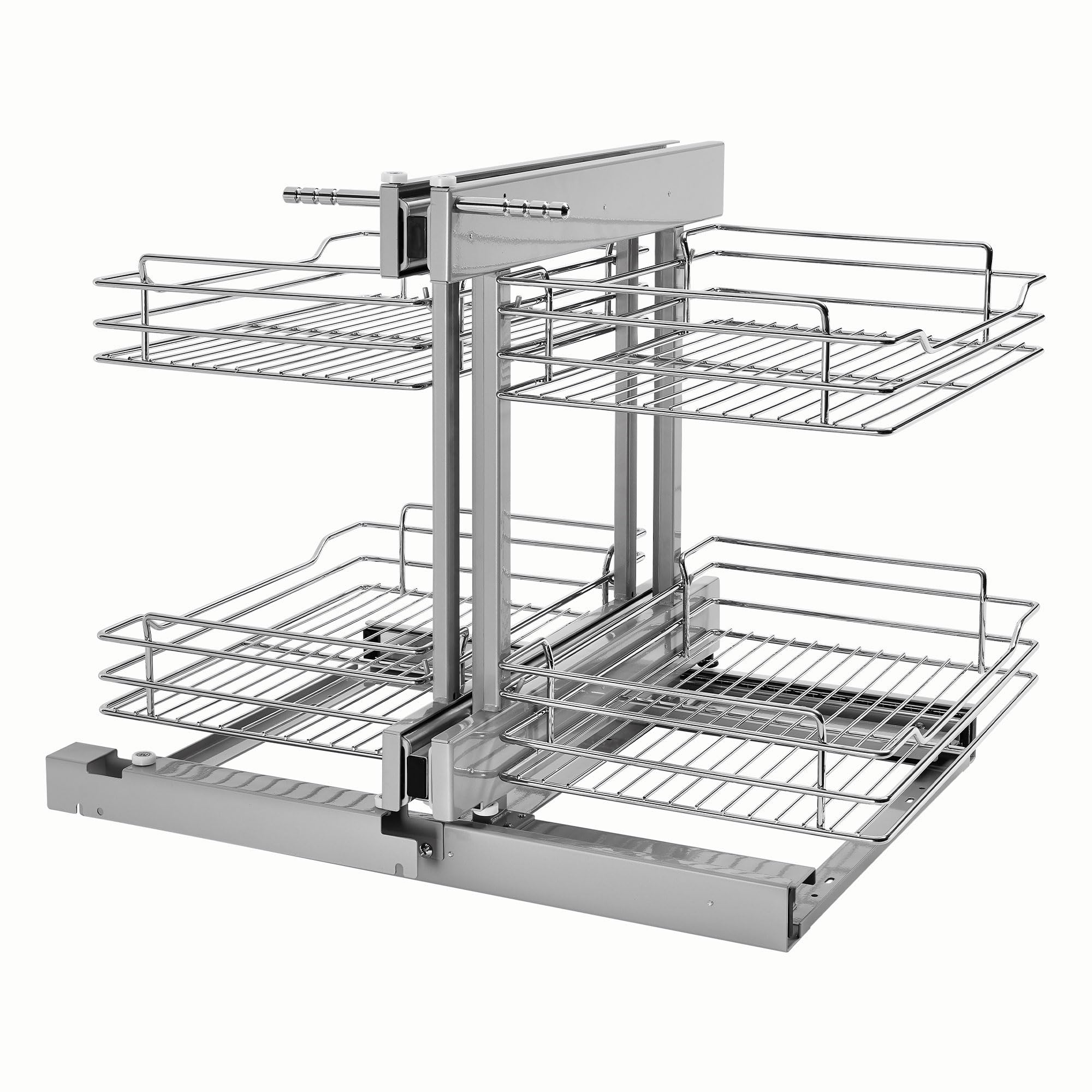 Photo 1 of ***IMAGE REFERENCE***Rev-A-Shelf Dual Tier Pullout Shelf Storage Organizer for Blind Corner Kitchen or Bathroom Cabinets,15", 4 Shelves, Silver, 5PSP-15-CR