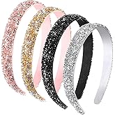 Waydress 4 Pieces Rhinestone Headband for women Glitter Sparkly Rhinestone Hairbands Bling Diamond Crystal Headwear for Women Girls Hair Accessories Birthday Wedding Gifts(Simple Color)