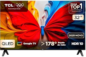 Smart TV TCL 32 Polegadas QLED Full HD S5K WiFi Bluetooth Google TV 2 HDMI HDR10 Dolby Audio 32S5K