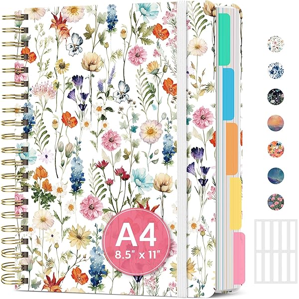 Only Zest - Diarios Grandes Para Escribir - Cuaderno Encuadernado En Espiral De 300 Páginas Con Tapa Dura, Cuaderno De Trabajo Para Mujeres, Escritura Diaria, Escuela, Oficina, Diario, 10.2 X 7.25