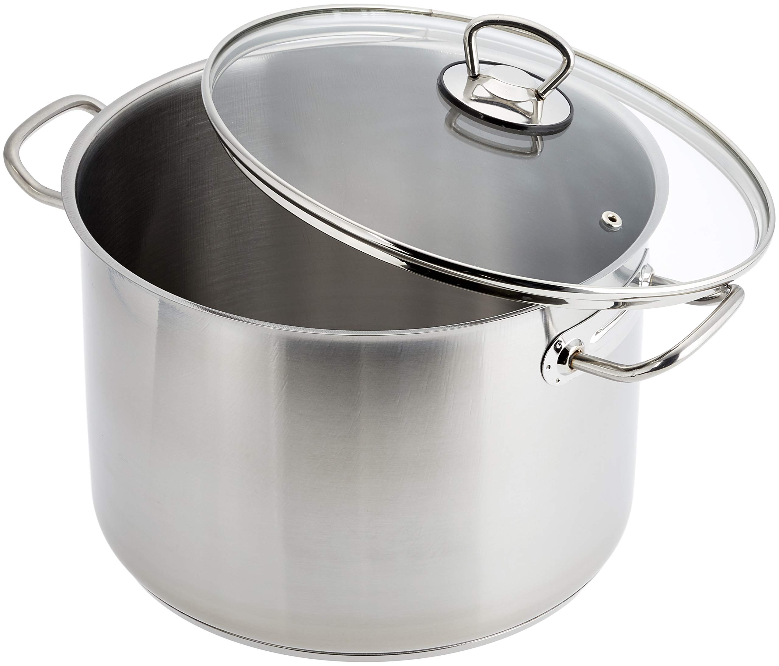 GSW Stahlwaren GmbH Jumbo Cooking Pot, Silver/Clear, 26 x 18 cm, 10 Litre