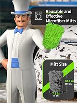MR.SIGA Microfibre Car Wash Mitt 2 Pack Dual-Color Green Grey view 2