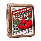 Tarp 5x7 ft 100% Waterproof 7mil Durable Grommets