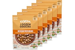 A DOZEN COUSINS MEALS A Dozen Cousins Pinto Beans (6-Pack) Prepared Food Pouch, Ready to Eat Meal in Seasoned Avocado Oil, Premade Microwave Meal, Instant Pinto Beans, Gluten Free, Plant Protein & Fiber