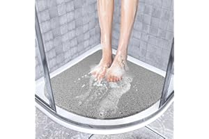 Corner Shower Mat Non Slip 23.6" x 23.6" | Corner Shower Mats for Insde Shower Without Suction Cups| Soft Loofah Quadrant Bat