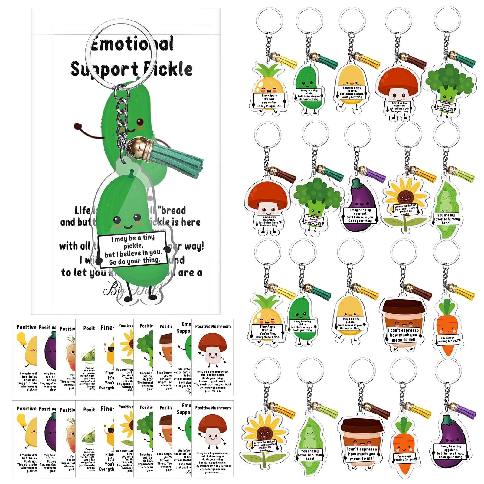 Photo 1 of Siifert 20 Sets Emotional Support Funny Keychains Appreciation Gifts for Coworkers Employee Positive Back to School Gifts