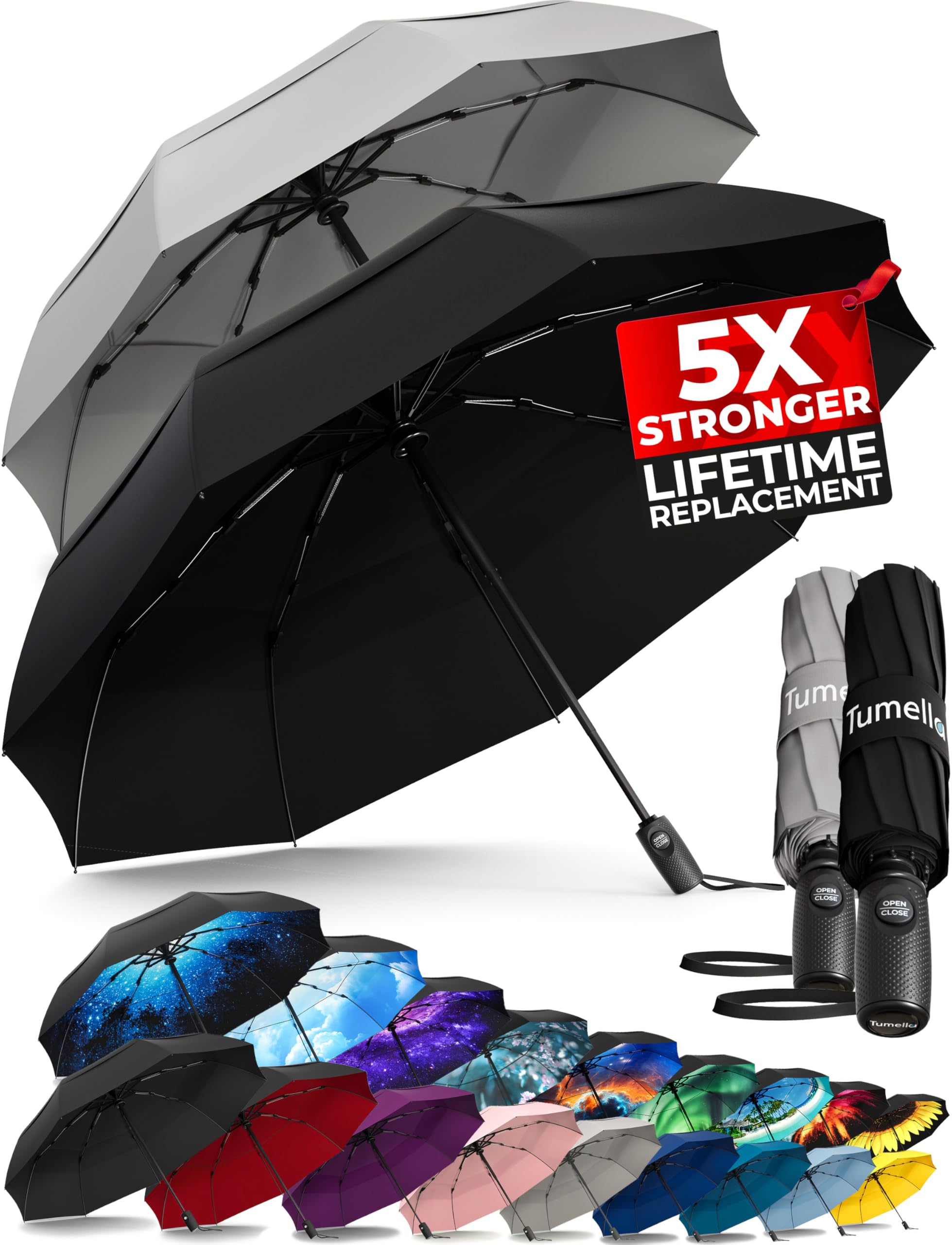 TUMELLA Strongest Windproof Travel Umbrella