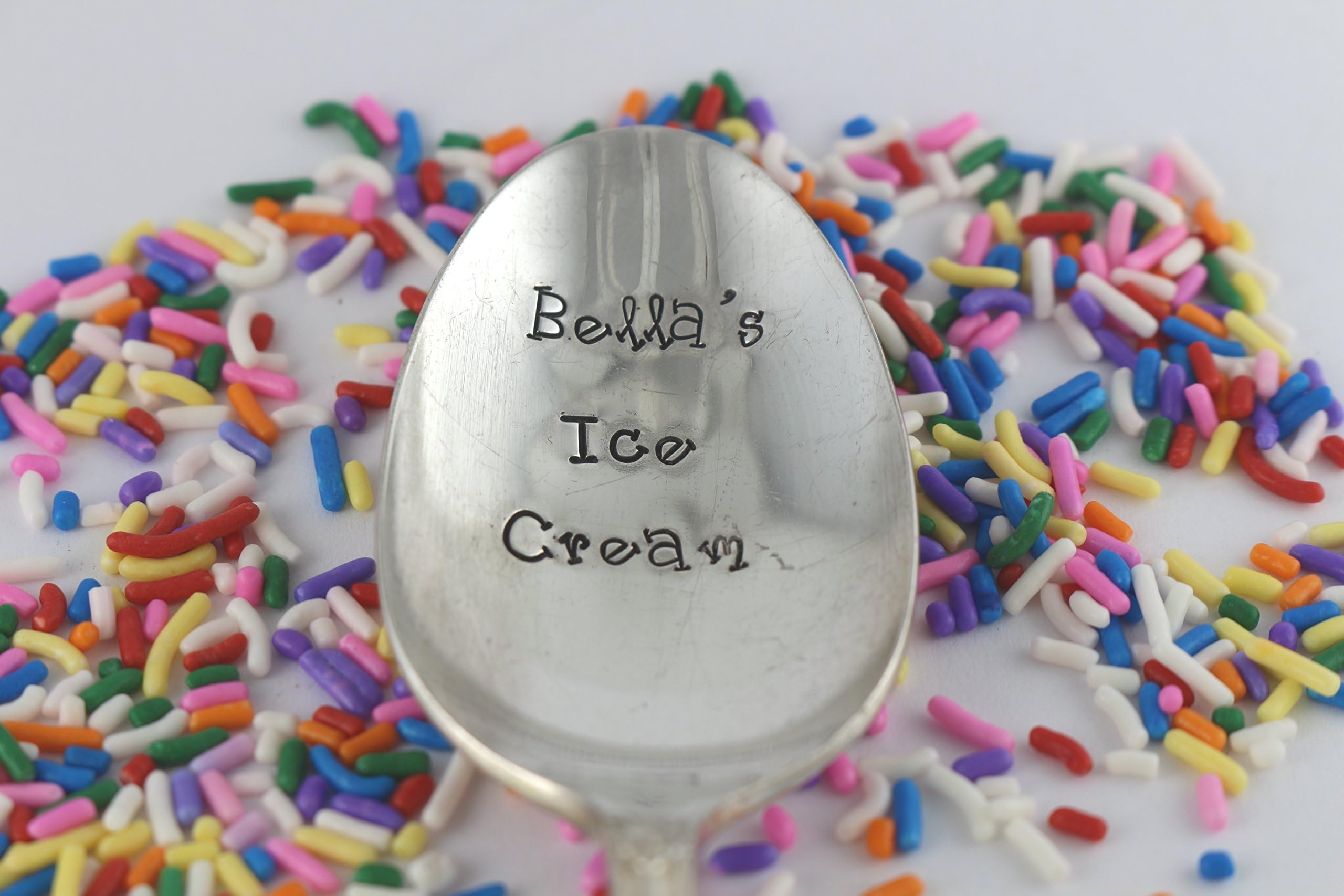 Personalized Ice Cream Silver Spoon Gift - Custom - Vintage Silverware - Flatware - Dessert