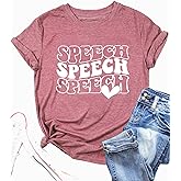 Women Speech Therapy Shirt Speech Language Pathologist T-Shirt Communication Therapist Tee Mental Health Top