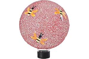 VCUTEKA Gazing Ball, 8" Glass Gazing Balls Sphere for Garden Lawn Outdoor Ornament Yard Decorative, Bee