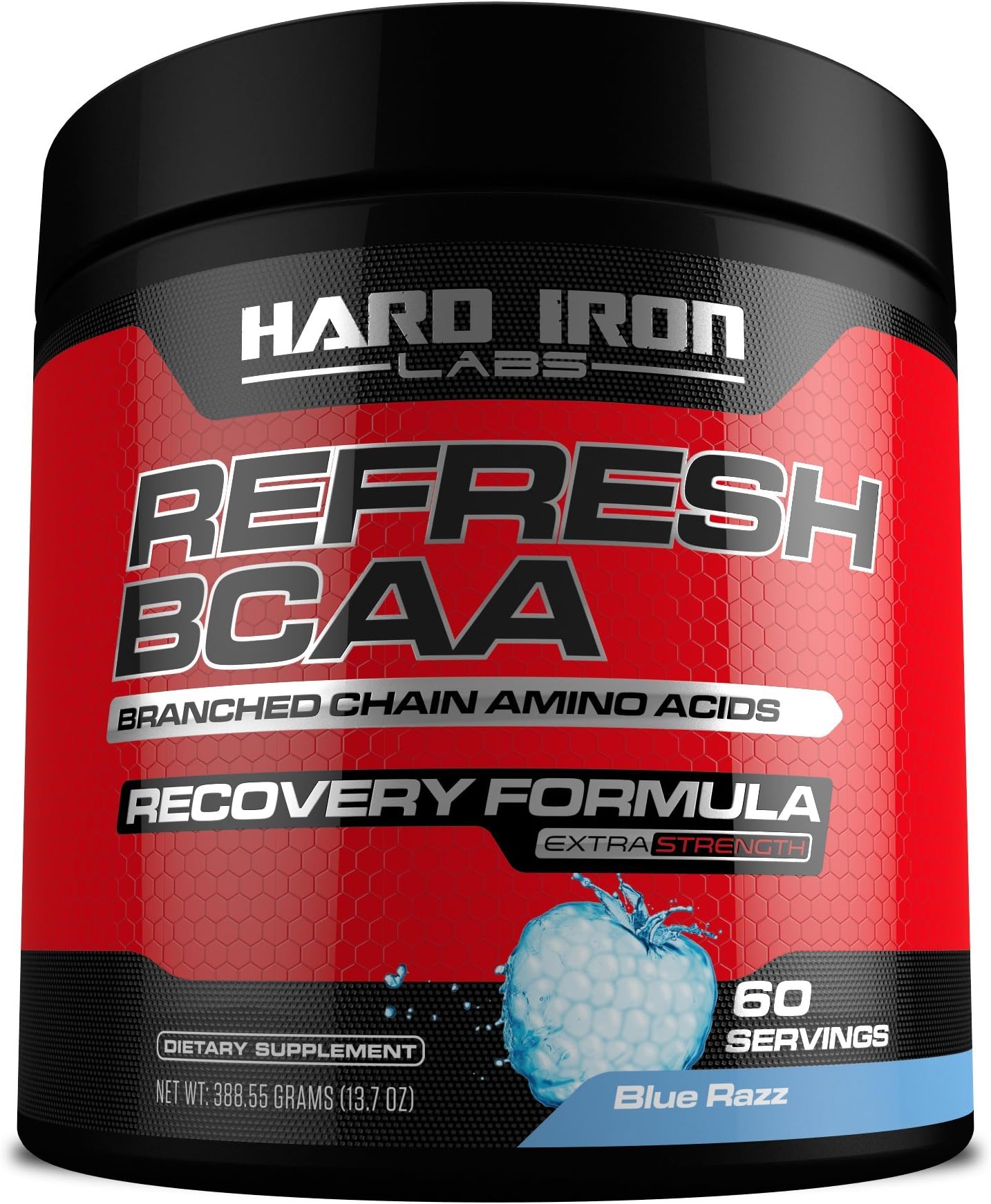Hard Iron Labs - Refresh BCAA (Blue Razz, 60 Servings)
