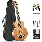 Caramel UEM48 Laminated Mahogany 30" Acoustic &amp; Electric Ukulele Bass