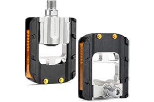 KOOTU Bike Pedals with Reflective Strips, Universal 9/16 Inch Mountain Bike Pedals, Non-Slip Aluminum Alloy Bicycle Pedals for Road BMX MTB Bike