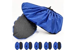 NAEE 5 Pairs Non Slip Reusable Shoe Covers Waterproof Washable Boot Covers Durable Dustproof Booties Cover For Indoors Household Travel Floor Carpet Protection(Large)