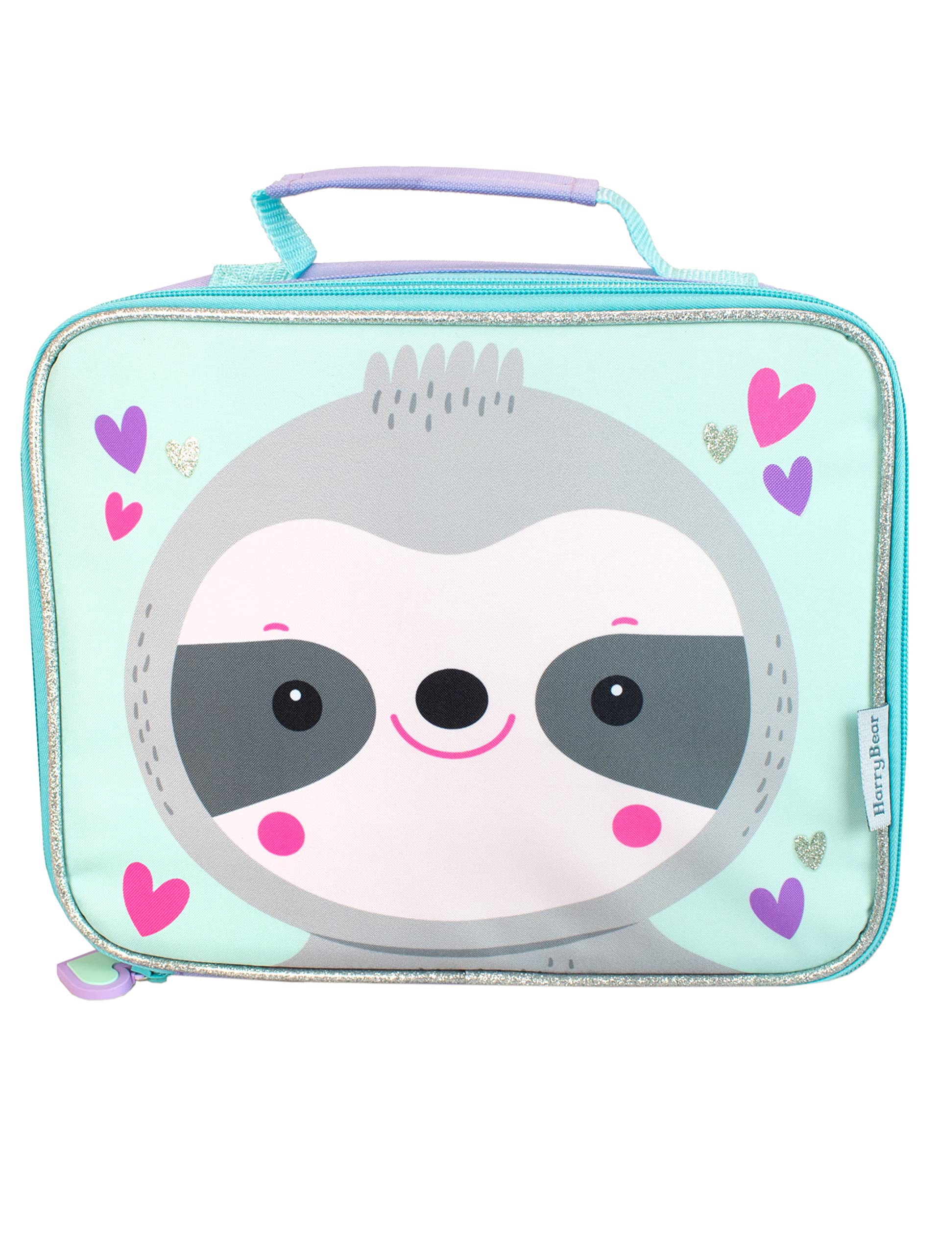 Harry Bear Girls Sloth Lunch Bag Kids School Lunch Box Purple One Size