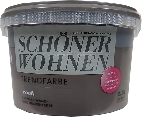 2 5l Schoner Wohnen Trendfarbe Wandfarbe Rock Matt Amazon De Baumarkt