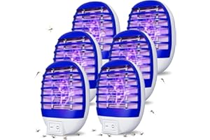 Hywean 6 Pack Plug in Bug Zapper Indoor Flying Insect Trap, Electronic Mosquito Zapper Gnat Traps with LED Light for Patio, Bedroom, Kitchen, Office, purple