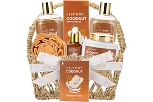 LILY ROY Spa Gift Baskets Set for Women Men 7 Pcs Bath and Body Gift Basket for Christmas Gifts Mom Mothers Birthday Gift Mothers Fathers Day Gifts Bath Spa Kit Gift Set for Women Gifts Set Self Skin Care
