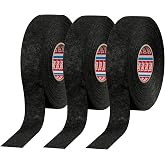 tesa 51608 Noise Damping PET Fleece Automotive Wire Harness Tape, Black, 19mm x 25m, 3 Rolls