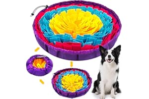 PETCARE Snuffle Mat for Dogs Adjustable Slow Feeder Bowl Interactive Enrichment Puzzle Toys for Small Medium Large Breed Dogs Cats Puppy Sniff Foraging Mats Mental Stimulation Treat Game, 19*19 inch