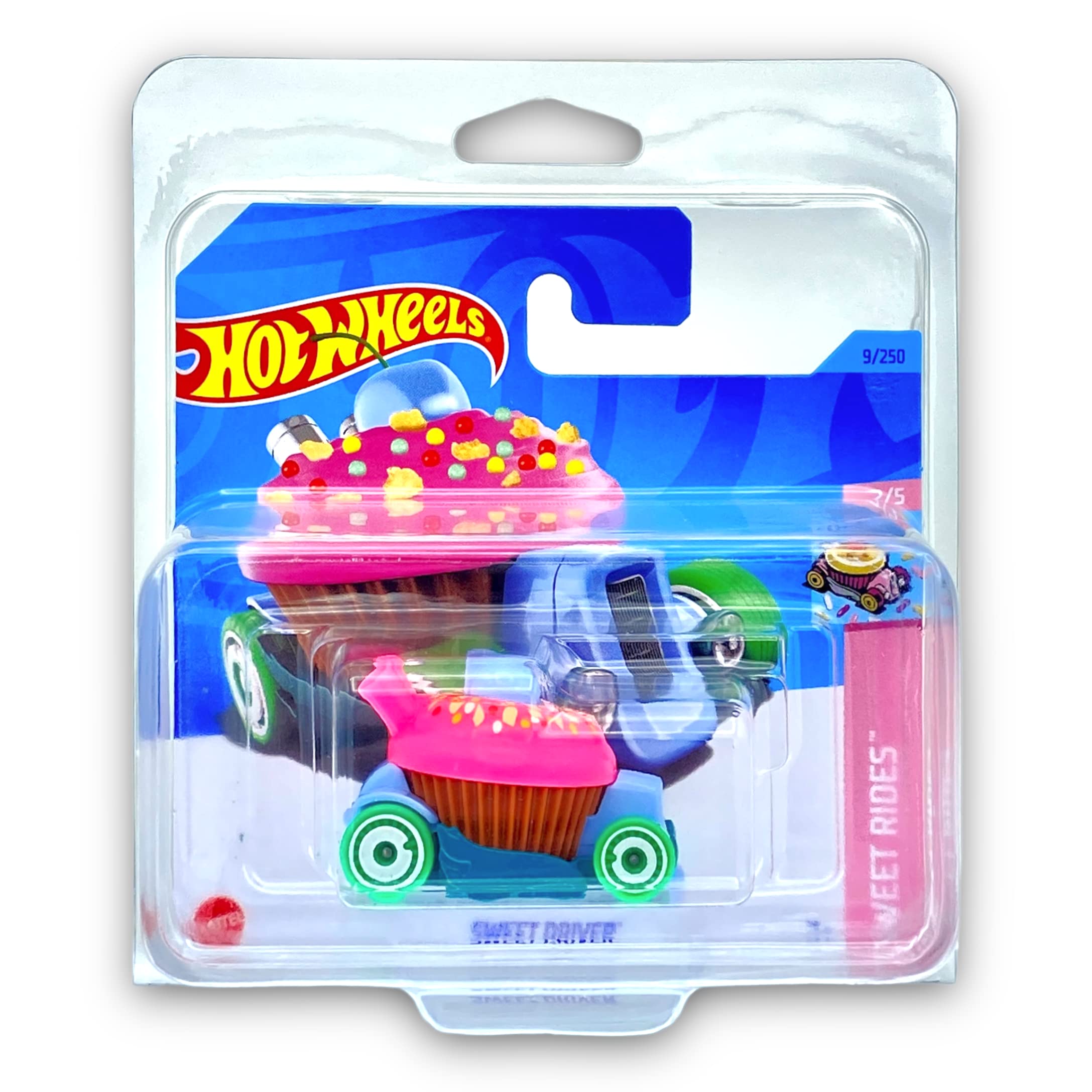 Hot Wheels Sweet Driver (Pink, Blue & Green) 2/5 Sweet Rides 2023-9/250 (Short Card) - COMES IN A KLAS CAR KEEPER PROTECTIVE COLLECTORS CASE - HKH18