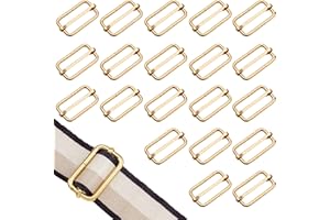 RiseDirectly 20 Pack 1-1/2 Inch Metal Buckles Adjustable Slide Heavy Duty Tri-Glide Rectangle Adjuster Slider for Purse Bag, 