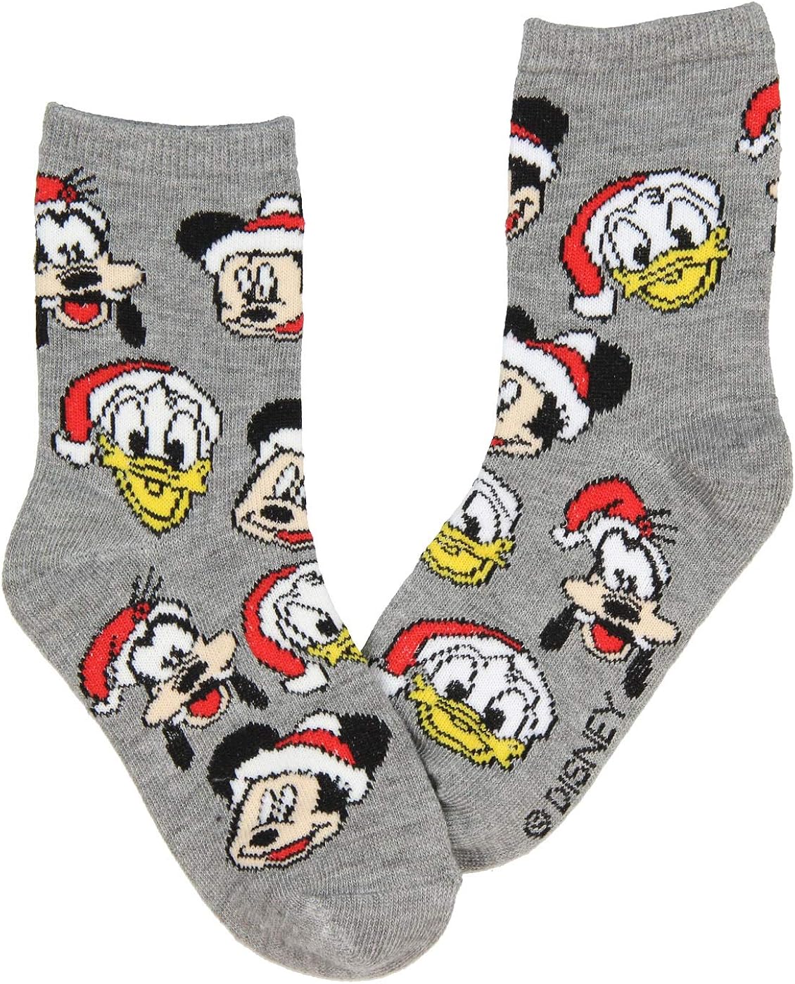 Disney Mickey Mouse and Friends Kids Christmas Fun! 3 Pair Crew Socks Gift Set: Clothing