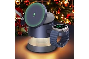 iVANKY 4 in 1 MagSafe Charger Stand for iPhone 17 with Night Light, 15W 3 in 1 for Wireless Charging Station for iPhone 16/15