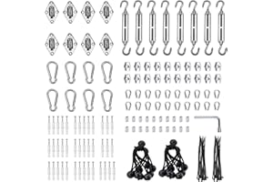 Unicaravan Shade Sail Hardware Kit 6 inch turnbuckles for Triangle Rectangle Sun Shade Sail Outdoor Installation turnbuckles for Cables Wire for Outdoor,Garden,Kitchen,Craft,235PCS
