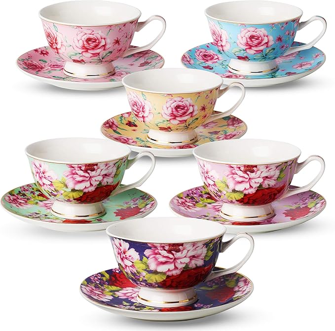 Tea Cups and Saucers Set 