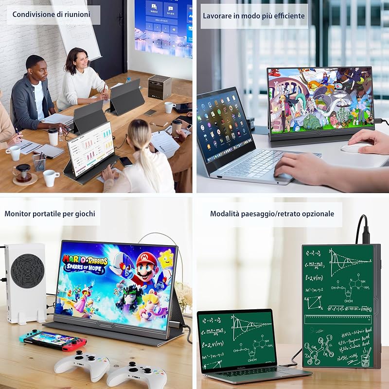 Monitor Portatile, 15.6'' IPS FHD 1920x1080 con HDR