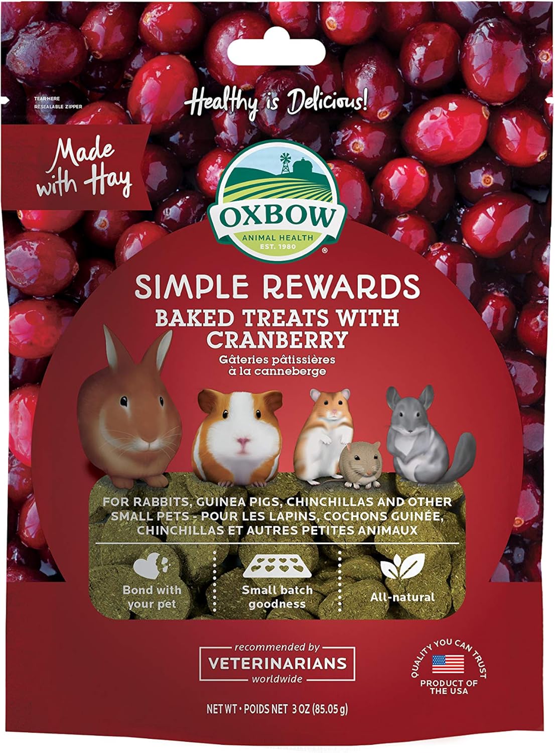 OXBOW Simple Rewards Baked TreatsCranberry, 2Ounce Amazon.ca Pet