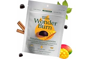 Plant People WonderBurn Metabolism & Cravings Control Gummies, Zero Sugar, Ripe Mango Flavor (60 Count)