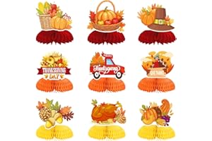 QPIXVB Thanksgiving Centerpieces for Tables,Thanksgiving Table Decor,Turkey Decorations,Fall Centerpieces for Tables,Thanks Giving Decorations for Party,Paper Turkey Honeycomb Decor Table Scape