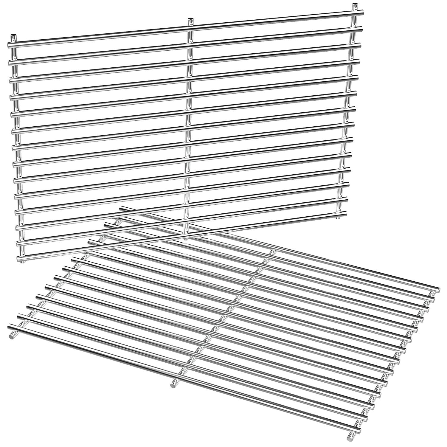 onlyfire Stainless Steel Cooking Grates for Weber Spirit I & II 300 Series Gas Grills, Spirit 400 Series, Spirit 700, Genesis Silver B/C, BBQ Replacement Grill Grate Fits Weber 7525/7638/7639, 2 Pcs